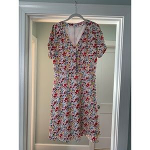 ModCloth Dress White with Ditsy Florals